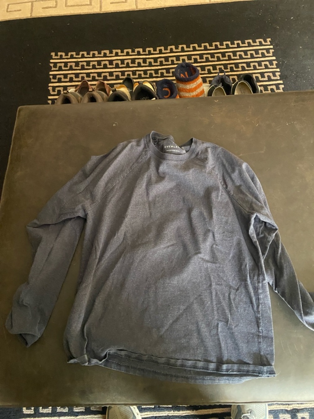 Everlane Men's Long Sleeve Crew Tee in Navy Heather